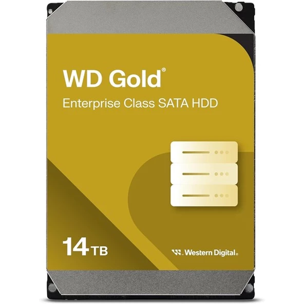 WD 14TB GOLD WD142KRYZ 256MB 7200RPM SATA-3 NAS VE GÜVENLİK DİSKİ