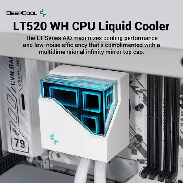 DEEPCOOL 240MM LT520-WH ARGB AM5-1700P SIVI SOĞUTMALI İŞLEMCİ FANI BEYAZ - Resim 2