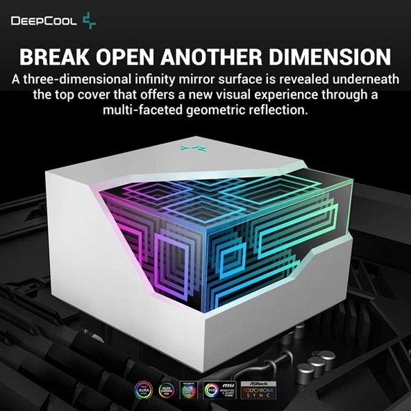 DEEPCOOL 240MM LT520-WH ARGB AM5-1700P SIVI SOĞUTMALI İŞLEMCİ FANI BEYAZ - Resim 4