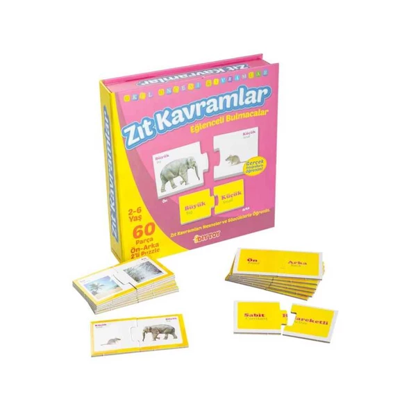 Taba Diytoy Eğlenceli Zıt Kavramlar 60 Parça Çift Taraflı Puzzle