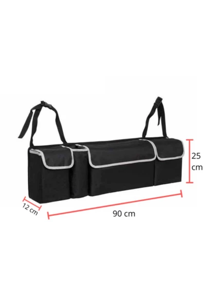 4 Cepli Bagaj Organizer Araba Bagaj Düzenleyici Askılı Çırtlı Çanta Cepli Oto Bagaj Aksesuarı - Resim 3