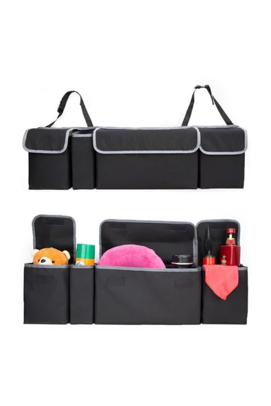 Purse Araç Içi Bagaj Organizer 4 Cepli Oto Koltuk Arkası Eşya Düzenleyici Toplayıcı Çanta - Resim 5
