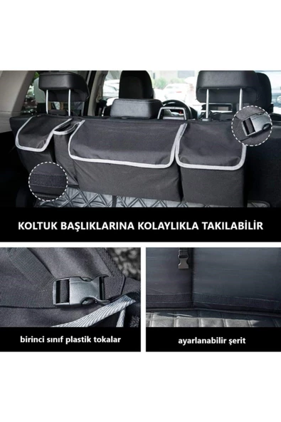 Oto Bagaj Organizeri Pratik Ve Ergonomik Araba Eşya Çantası Pratik Oto Bagaj Düzenleyici - Resim 6