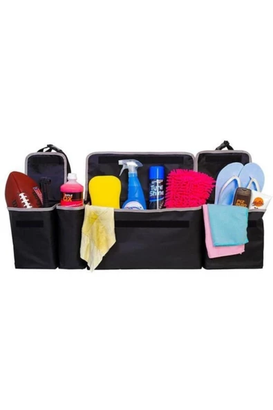 Araba Eşya Çantası Bagaj Çantası 4 Cepli Oto Bagaj Düzenleyici Organizer Çanta - Resim 4
