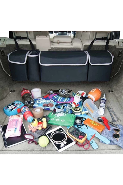 Araba Eşya Çantası Bagaj Çantası 4 Cepli Oto Bagaj Düzenleyici Organizer Çanta - Resim 2