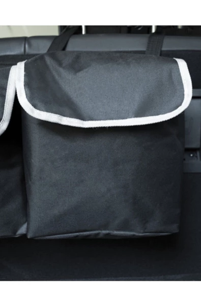 4 Cepli Bagaj Organizer Araba Bagaj Düzenleyici Askılı Çırtlı Çanta Cepli Oto Bagaj Aksesuarı - Resim 5