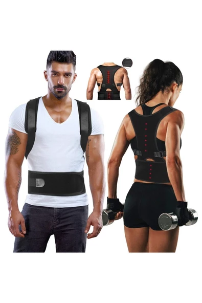 Kambur Önleyici Manyetik Spor Dik Durus Korsesi Bel Omuz Sırt Kemeri Aparatı - Resim 3