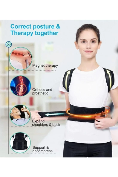 Dik Durus Korsesi Dik Durmaya Yardımcı Ortopedik Korse Manyetik Korse - Resim 4