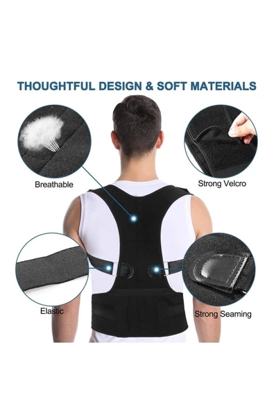 Ayarlanabilir Manyetik Mıknatıslı Dikduruş Korsesi Medikal Ortopedik Dik Durma Kambur Korsesi - Resim 3