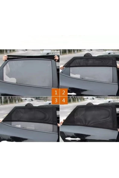 2 Adet Oto Güneşlik Perde Araba Yan Cam Perdesi Sineklik Önleyici Araç Içi Güneşliği Güneş Sinekliği - 6