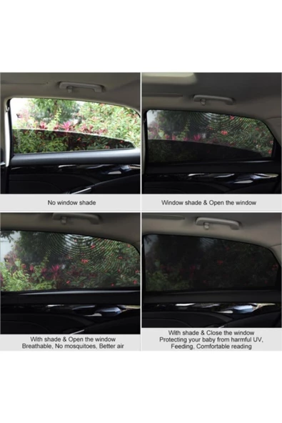 2 Adet Oto Yan Cam Perdesi Araba Arka Güneşlik Araç Anne Bebek Çocuk Perde - Resim 5