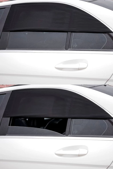 Oto Yan Cam Perdesi Çocuk Güneş Koruma Arka Koltuk Anne Emzirme Örtüsü Araba Sinekliği - Resim 2