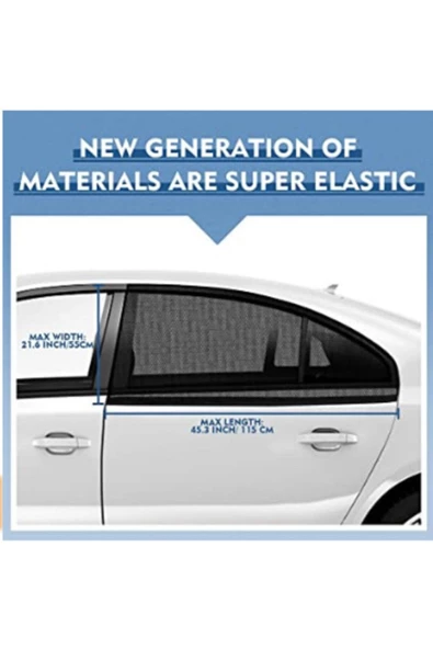 2 Adet Araç Arka Yan Cam Güneşlik Perdesi  Araba Cam Filmi Örtüsü Kılıf Araba Güneş Önleyici - Resim 4