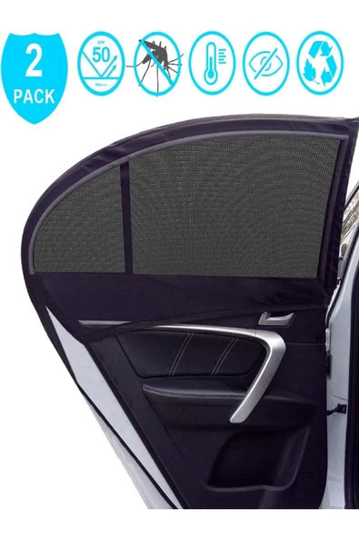 2 Adet Oto Yan Cam Perdesi Araba Arka Güneşlik Araç Anne Bebek Çocuk Perde Arka Koltuk - Resim 3