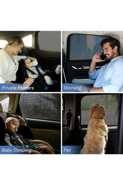 2 Adet Oto Yan Cam Güneşlik Perde Araç Güneşlik Araba Güneşlik Perdesi Anne Bebek Emzirme Perdesi - Resim 5