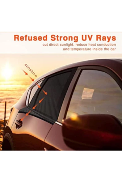 2 Adet Araç Arka Yan Cam Güneşlik Perdesi  Araba Cam Filmi Örtüsü Kılıf Araba Güneş Önleyici - Resim 3