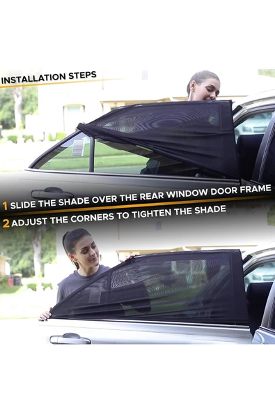 2 Adet Oto Yan Cam Güneşlik Perde Araç Güneşlik Araba Güneşlik Perdesi Anne Bebek Emzirme Perdesi - Resim 2