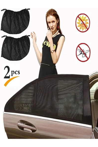 2 Adet Otomobil Yan Cam Güneşlik - Çıkartılabilen Cam Perdesi Csgyancamguneslik
