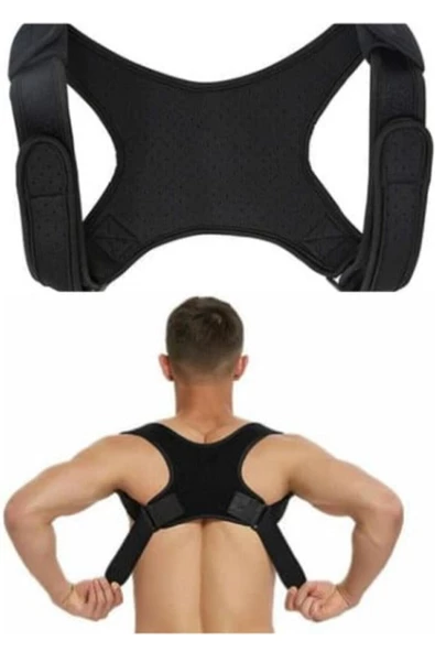 Unisex Siyah Yeni Nesil Dik Duruş Korsesi Kamburluk Önleyici Terletmez Korse Çapraz Korse ürün görseli 1