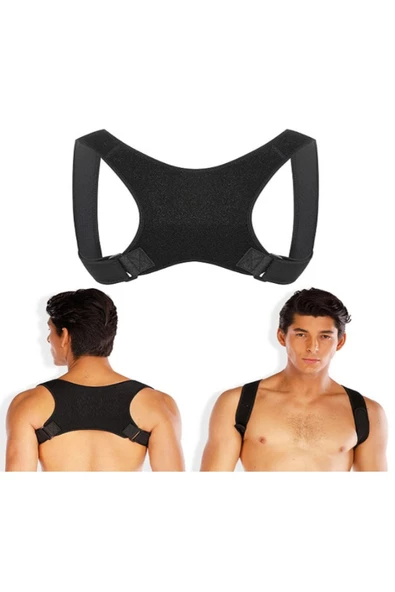 Unisex Siyah Yeni Nesil Dik Duruş Korsesi Kamburluk Önleyici Terletmez Korse - 4