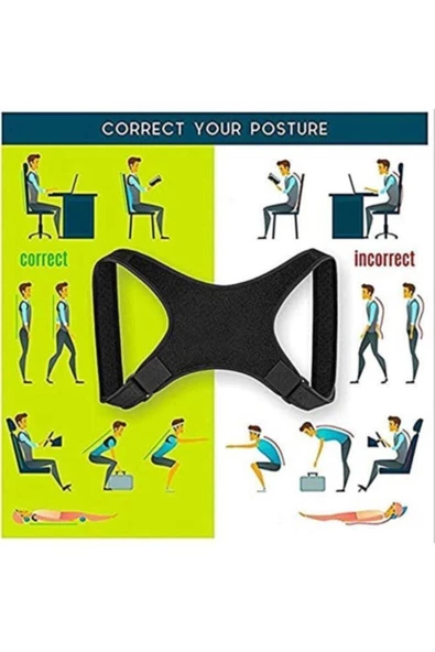 Ortopedik Çapraz Dik Duruş Aparatı Belsırt Omuz Kamburluk Korsesi - Resim 7