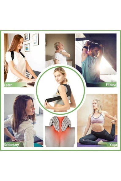 Unisex Siyah Kamburluk Önleyici Korse Sırt Korsesi - Resim 5