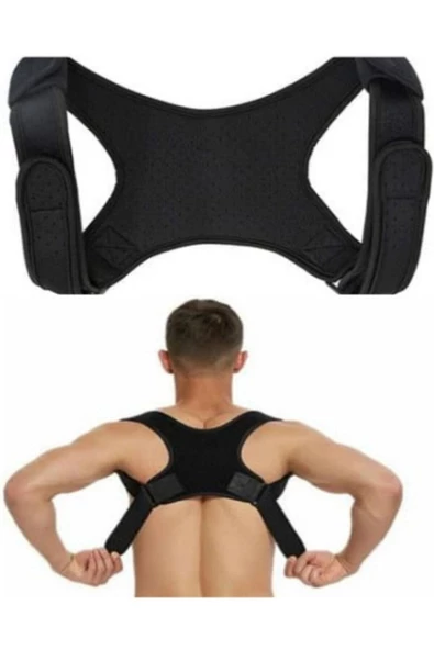 Unisex Siyah Yeni Nesil Dik Duruş Korsesi Kamburluk Önleyici Terletmez Korse