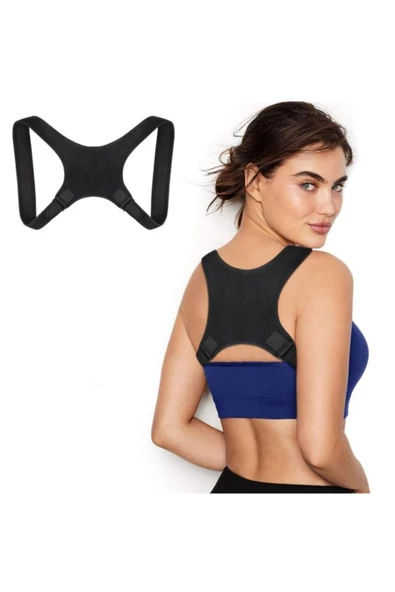 Unisex Siyah Ortopedik Dik Duruş Korsesi - Resim 5