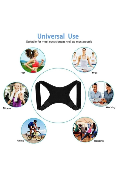 Unisex Siyah Ortopedik Dik Duruş Korsesi - Resim 4