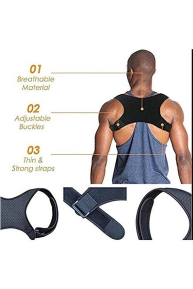 Ortopedik Çapraz Dik Duruş Aparatı Belsırt Omuz Kamburluk Korsesi - Resim 5