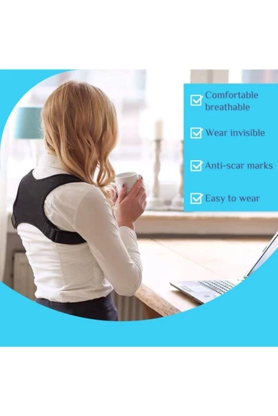 Unisex Siyah Ortopedik Dik Duruş Korsesi - 2