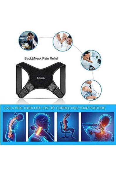 Ortopedik Çapraz Dik Duruş Aparatı Belsırt Omuz Kamburluk Korsesi - Resim 4