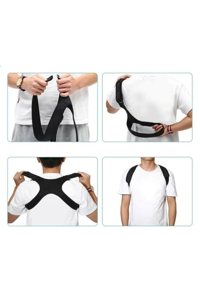 Kadın Erkek Dik Duruş Korsesi Çapraz Sporcu Korsesi Medikal Ortopedik Sırt Kamburluk Önleyici - Resim 6
