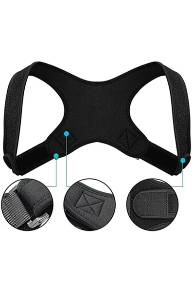 Kadın Erkek Dik Duruş Korsesi Çapraz Sporcu Korsesi Medikal Ortopedik Sırt Kamburluk Önleyici - Resim 3