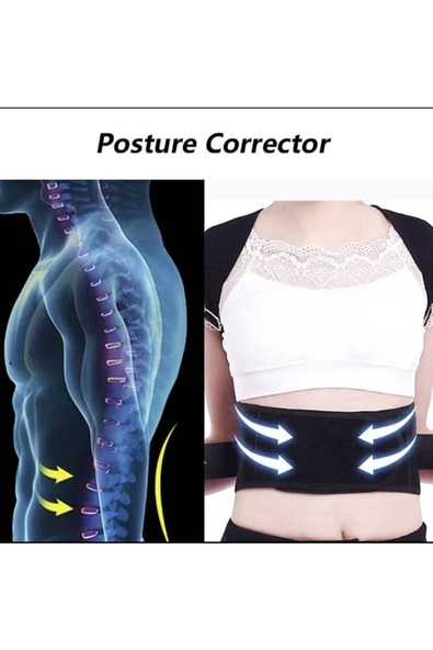 Çift Balenli Dik Durus Korsesi Bayan Erkek Bel Sırt Dik Durmak Için Korse - Resim 3