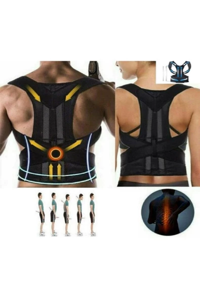 Çift Balenli Bel ve Sırt Korsesi Dik Durus Spor Bel Sırt Omuz Kambur Önleyici Korse - Resim 3