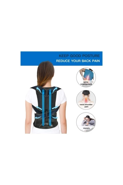 Çift Balenli Bel Ve Sırt Korsesi Dik Durus Spor Bel Sırt Omuz Kambur Önleyici Korse - Resim 2