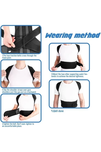 Çift Balenli Dik Durus Korsesi Bayan Erkek Bel Sırt Dik Durmak Için Korse - Resim 5