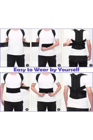 Medikal Unisex Çift Balenli Dik Duruş Korsesi Kifoz Skolyoz Korsesi Omuz Sırt Bel Korsesi - Resim 2