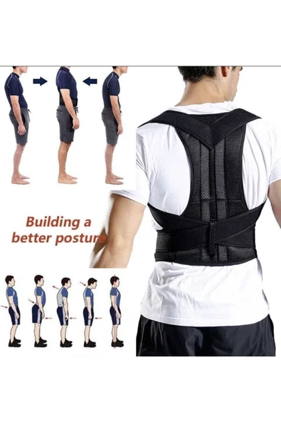 Çift Balenli Dik Durus Korsesi Bayan Erkek Bel Sırt Dik Durmak Için Korse - Resim 4