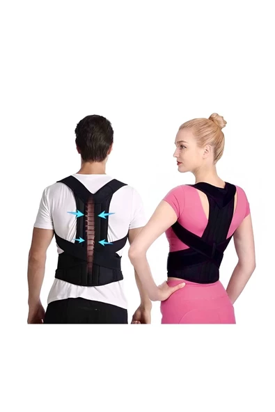 Çift Balenli Dik Durus Korsesi Bayan Erkek Bel Sırt Dik Durmak Için Korse - Resim 6