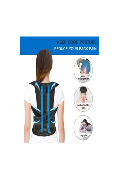 Medikal Unisex Çift Balenli Dik Duruş Korsesi Kifoz Skolyoz Korsesi Omuz Sırt Bel Korsesi ürün görseli 1