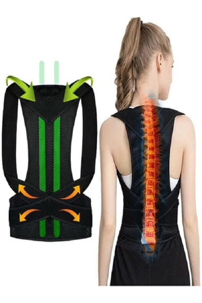 Çift Balenli Dik Durmayı Sağlayan Sırt Omuz Bel Korsesi Unisex Kamburluk Önleyici Dik Duruş Korsesi - Resim 4