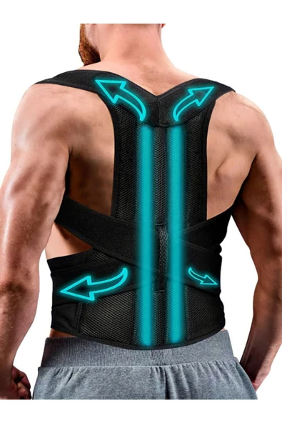 Çift Balenli Dik Durmayı Sağlayan Sırt Omuz Bel Korsesi Unisex Kamburluk Önleyici Dik Duruş Korsesi - Resim 5