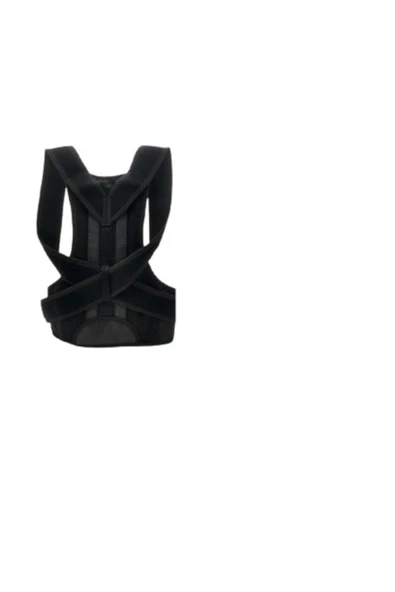 Unisex Siyah Çift Balenli Dik Duruş Kamburluk Önleyici Ortopedik Bel Sırt Omuz Korsesi ürün görseli 1