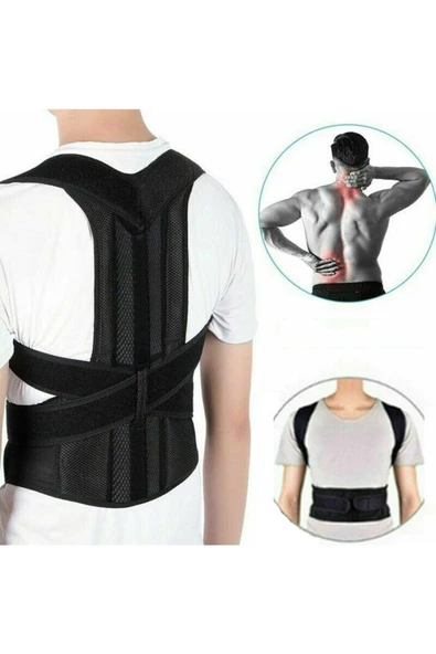 Çift Balenli Bel Ve Sırt Korsesi Dik Duruş Spor Bel Sırt Omuz Kamburluk Önleyici Korse - 1