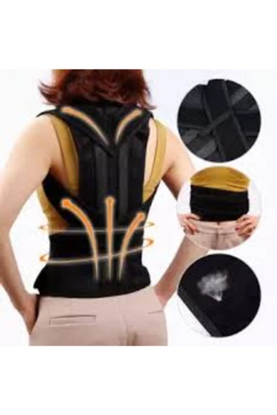 Balenli Dik Duruş Korsesi Kamburluk Önleyici Sırt Bel Korse Yelek - Resim 4
