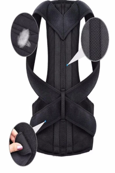 Unisex Dik Duruş Kamburluk Önleyici Ortopedik Bel Sırt Omuz Korse - Resim 3