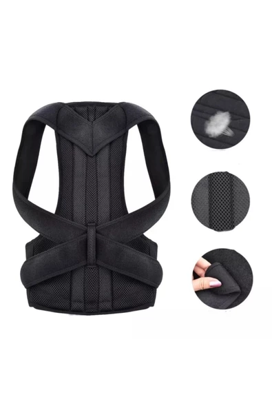 Dik Duruş Korsesi Unisex Siyah Dik Durmak Için Kamburluk Medikal Önleyici Ortopedik Sırt Korse - Resim 5