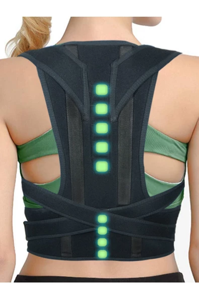 Kadın-erkek Siyah Çift Balenli Manyetik Ortopedik Korse - Resim 5